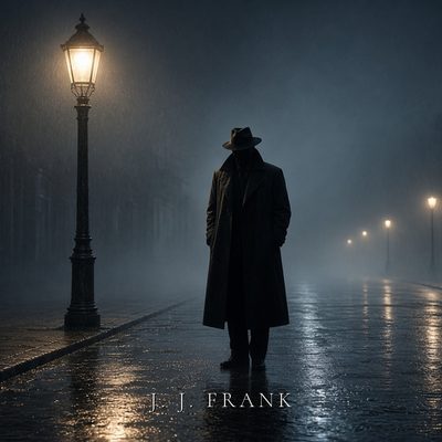 J. J. Frank emblem: a silhouetted figure under a streetlamp